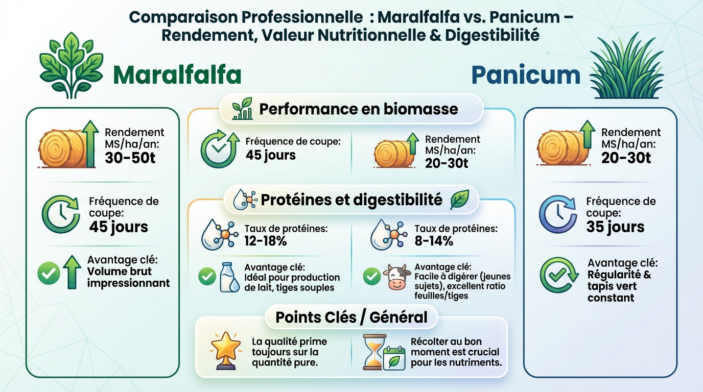 Comparaison rendement et nutrition panicum maralfalfa sénégal pour l'élevage