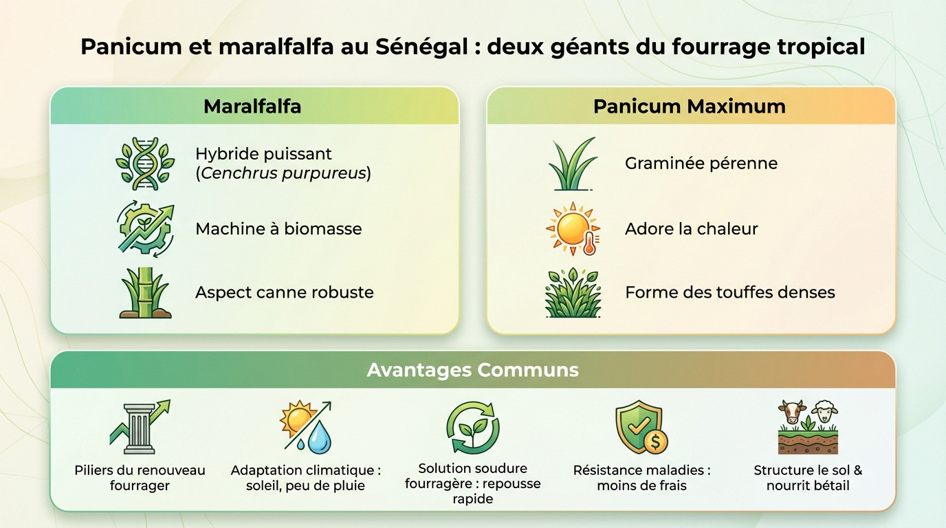 Comparaison culture fourragère panicum et maralfalfa au Sénégal