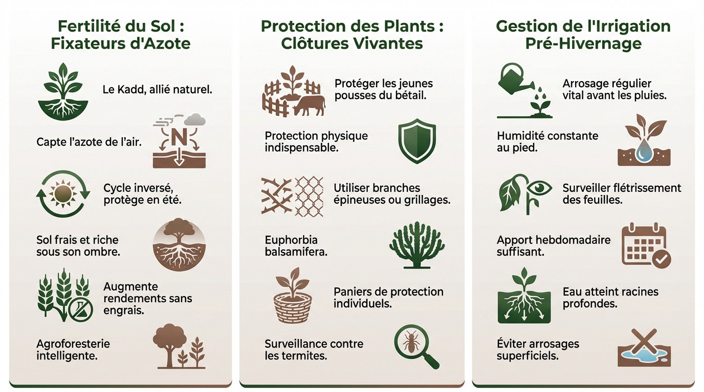 Techniques de préparation du sol et protection des jeunes plants au Sénégal